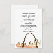 Faire-part de mariage Cityscape St Louis Skyline (Devant / Derrière)