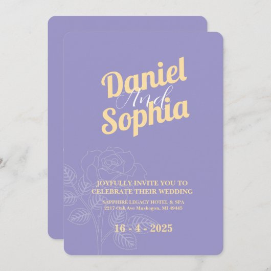 Faire-part de mariage classique (Devant / Derrière)