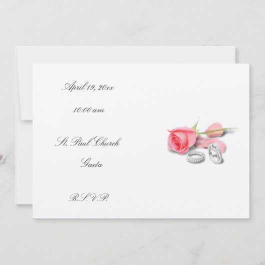 Faire-part de mariage classique (Dos)