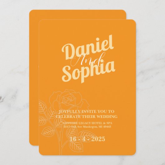 Faire-part de mariage classique (Devant / Derrière)