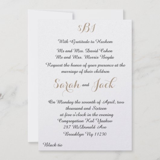 faire-part de mariage classique (Devant)