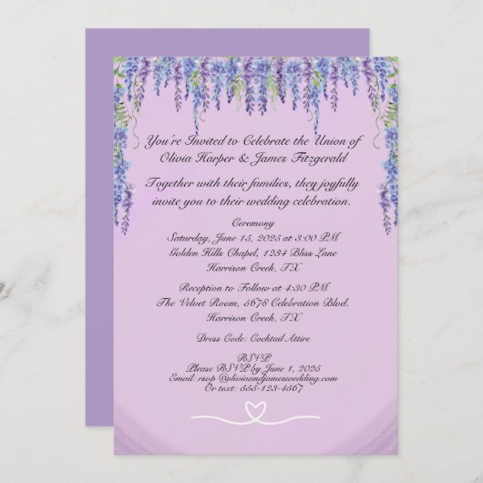 Faire-part de mariage classique (Devant / Derrière)