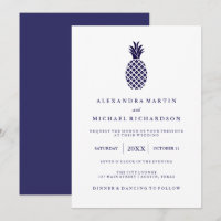 Faire-part de mariage classique à ananas de la mar
