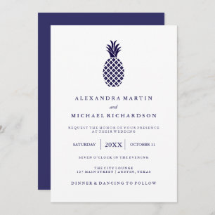 Faire-part de mariage classique à ananas de la mar