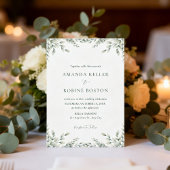 Faire-part de mariage classique à la verdure d'euc