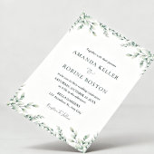 Faire-part de mariage classique à la verdure d'euc