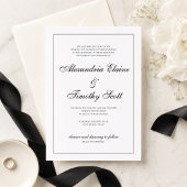Faire-part de mariage classique à l'encre noire et