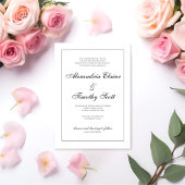 Faire-part de mariage classique à l'encre noire et
