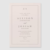 Faire-part de mariage classique à monogramme (Devant)