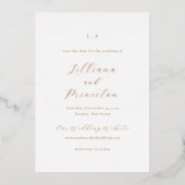 Faire-part de mariage classique à monogramme neutr (Recto)