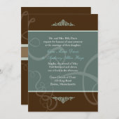 Faire-part de mariage classique au chocolat foncé (Devant / Derrière)