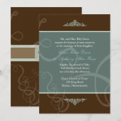 Faire-part de mariage classique au chocolat noir (Devant / Derrière)