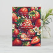 Faire-part de mariage Classique aux Fraises (Debout devant)