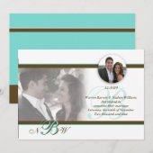 Faire-part de mariage classique avec monogramme 3 (Devant / Derrière)