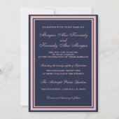 Faire-part de mariage classique bleu bleu bleu ble (Devant)