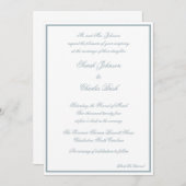 Faire-part de mariage classique - Bleu côtier (Devant / Derrière)