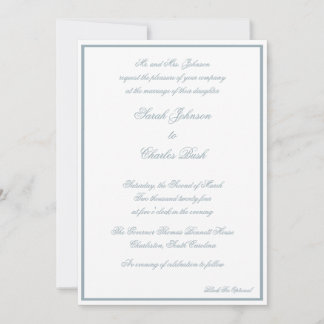 Faire-part de mariage classique - Bleu côtier