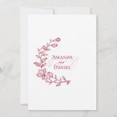 Faire-part de mariage classique bordeaux (Dos)
