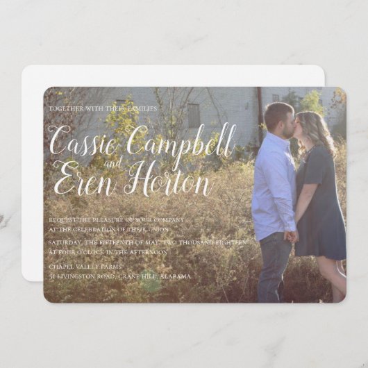 Faire-part de mariage classique du sud (Devant / Derrière)