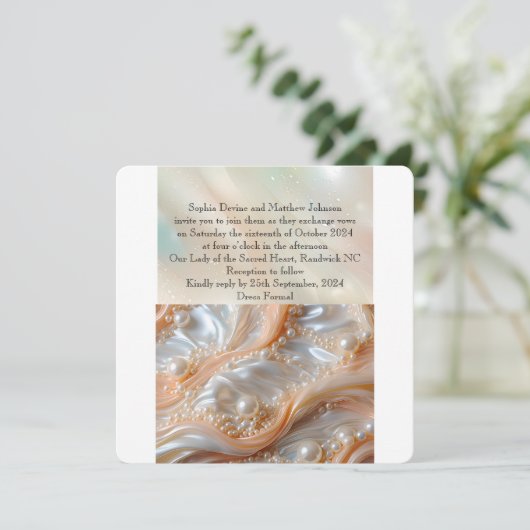 Faire-part de mariage classique élégant Pearl and (Debout devant)