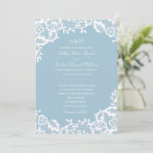 Faire-part de mariage classique en dentelle (Debout devant)