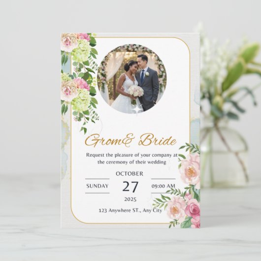 Faire-part de mariage classique en verre | Personn (Debout devant)