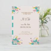 faire-part de mariage classique florale chic (Debout devant)