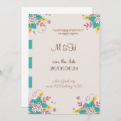 faire-part de mariage classique florale chic (Devant / Derrière)