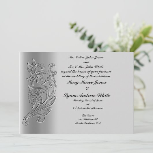 Faire-part de mariage classique intégrée (Debout devant)