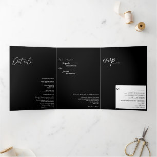 Faire-part de mariage classique moderne à trois vo