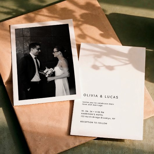 Faire-part de mariage classique moderne formel
