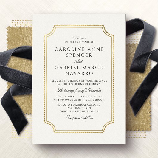 Faire-part de mariage classique nautique