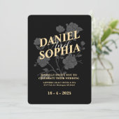 Faire-part de mariage classique noir (Debout devant)