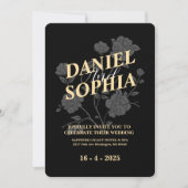 Faire-part de mariage classique noir (Devant)