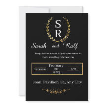 faire-part de mariage classique noir et blanc
