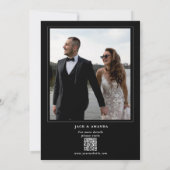 Faire-part de mariage classique noir et blanc élég (Dos)