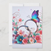 Faire-part de mariage classique Papillons (Dos)