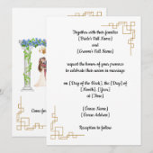 Faire-part de mariage classique personnalisable (Devant / Derrière)
