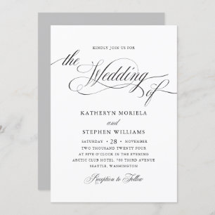 Faire-part de mariage classique romaine de calligr