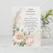 Faire-part de mariage classique Rustique Boho (Debout devant)