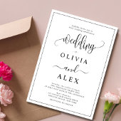 Faire-part de mariage classique simple noir et bla