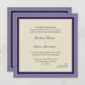 Faire-part de mariage classique simple - violet (Devant / Derrière)