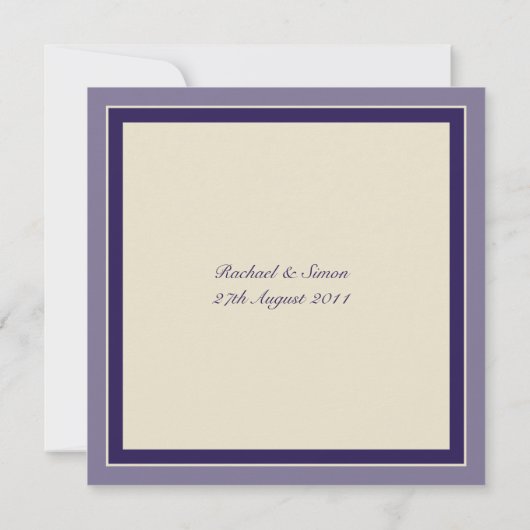 Faire-part de mariage classique simple - violet (Dos)