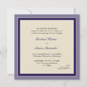 Faire-part de mariage classique simple - violet (Devant)