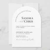 faire-part de mariage classique tendance noir et b (Devant)