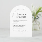 faire-part de mariage classique tendance noir et b (Debout devant)