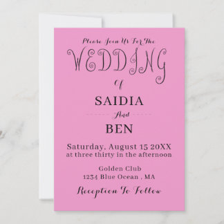 Faire-part de mariage classique tout-en-un simple