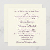 Faire-part de mariage classique traditionnel - vio (Devant / Derrière)