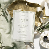 Faire-part de mariage classique vert sauge