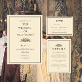 Faire-part de mariage classique vintage